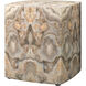 Ink Blot Curved 20 X 18 inch Grey & Cream Lacquer Side Table