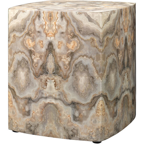 Ink Blot Curved 20 X 18 inch Grey & Cream Lacquer Side Table