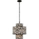 Kato 4 Light 18.75 inch Black Pendant Ceiling Light in Carbon