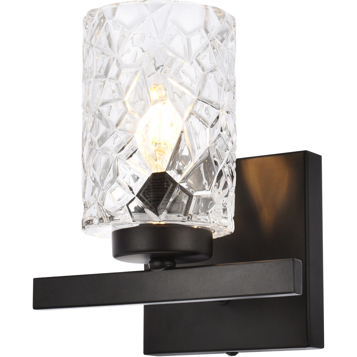 Cassie 1 Light 8 inch Black Bath Sconce Wall Light