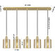 Ballston Cobbleskill 5 Light 36.5 inch Satin Gold Linear Pendant Ceiling Light