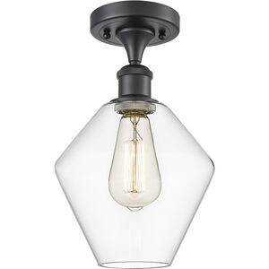 Ballston Cindyrella LED 8 inch Matte Black Semi-Flush Mount Ceiling Light in Clear Glass