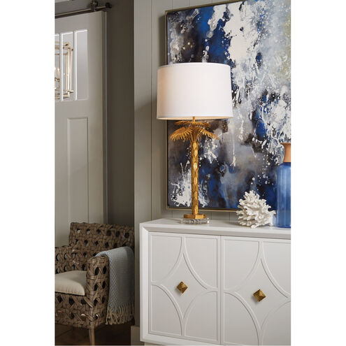 Wildwood 37 inch 100 watt Antique Gold Leaf Table Lamp Portable Light
