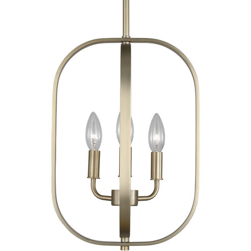Loretto 3 Light 10.88 inch Satin Brass Chandelier Ceiling Light