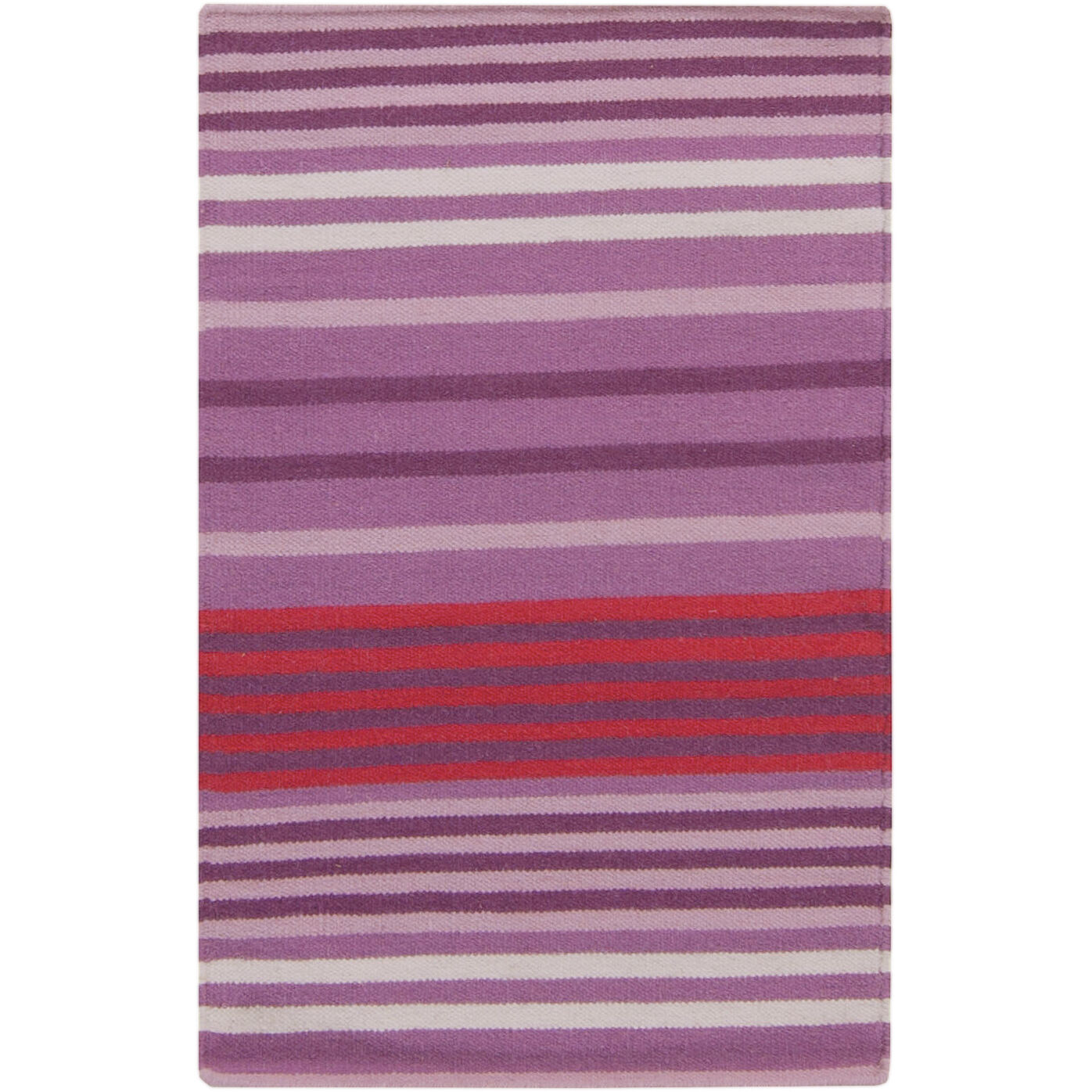 Happy Cottage 36 X 24 inch Bright Purple, Rose, Eggplant, Bright Red, Cream Rug