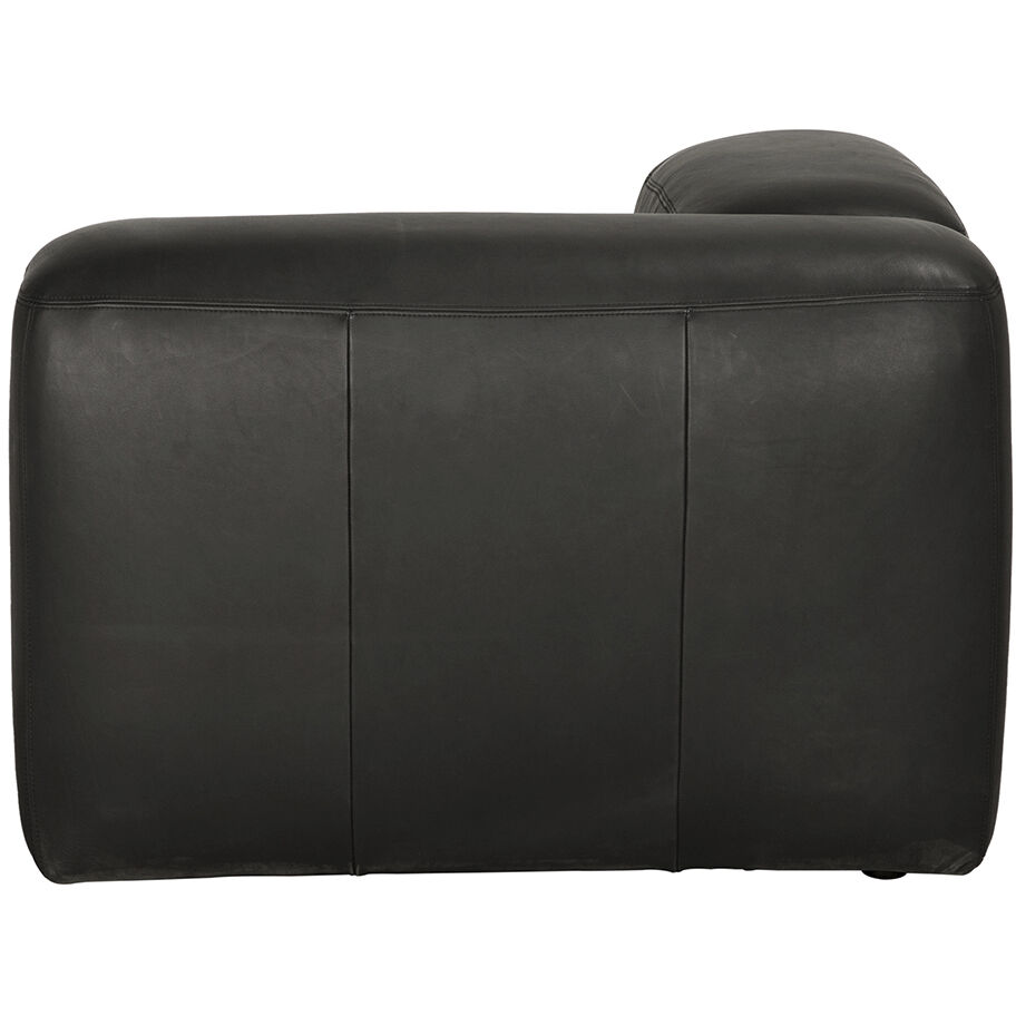 Augustus Santosa Matte Black Modular Sofa, Left Corner