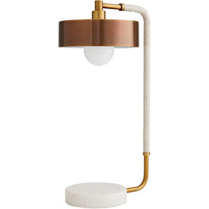 Aaron 24 inch 60 watt Heritage Brass/Antique Brass/Cream/White Table Lamp Portable Light