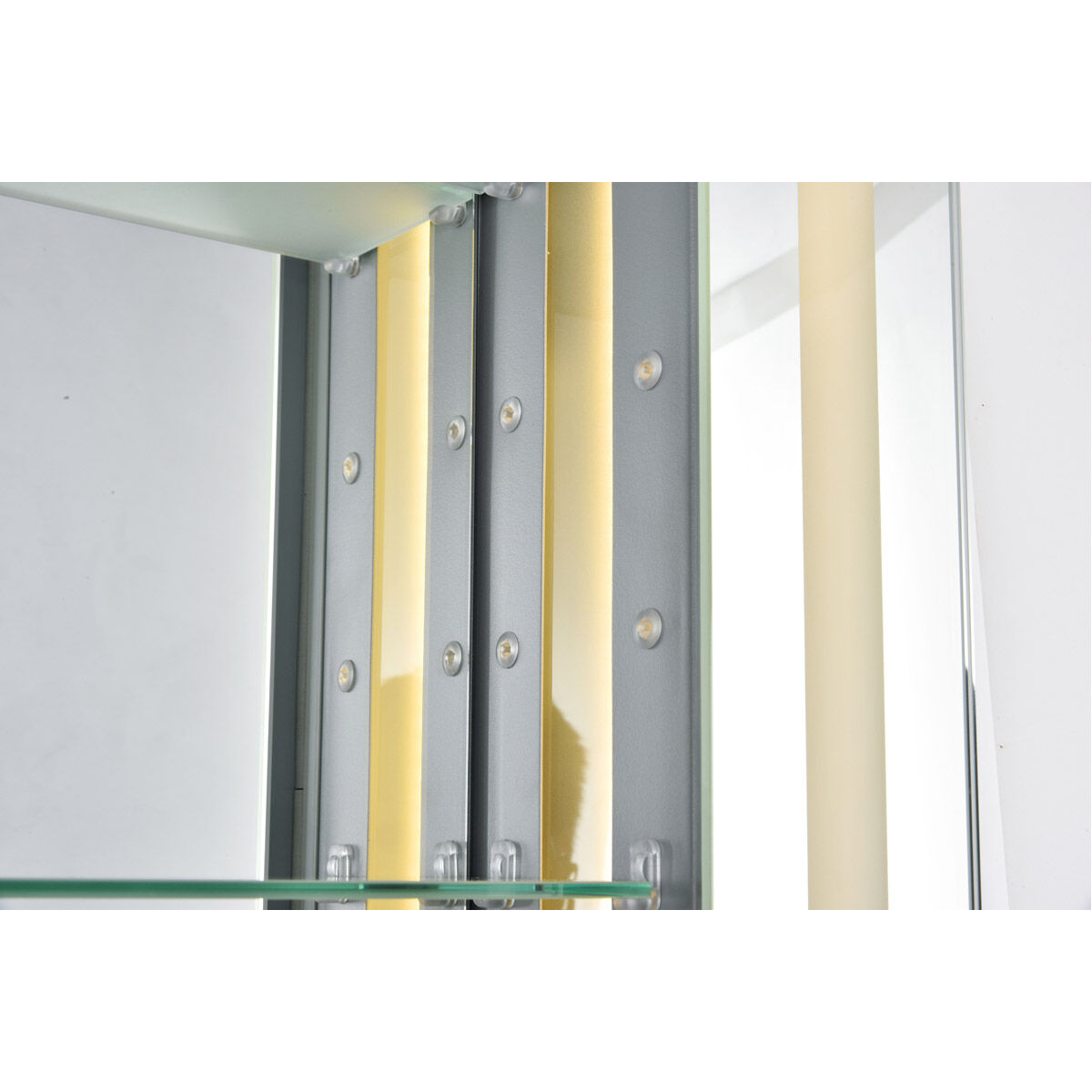 Elixir Silver Lighted Mirror Cabinet