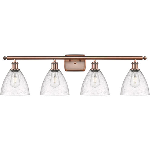 Ballston Ballston Dome LED 38 inch Antique Copper Bath Vanity Light Wall Light in Seedy Glass
