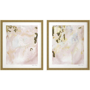 Gold Planet Pink and Metallic Framed Art