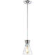 Modley 1 Light 6 inch Polished Chrome with Aqua and Clear Mini Pendant Ceiling Light