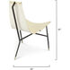Abilene Off White and Black Forged Iron Lounge Chair