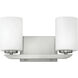 Kyra 2 Light 14 inch Brushed Nickel Vanity Light Wall Light
