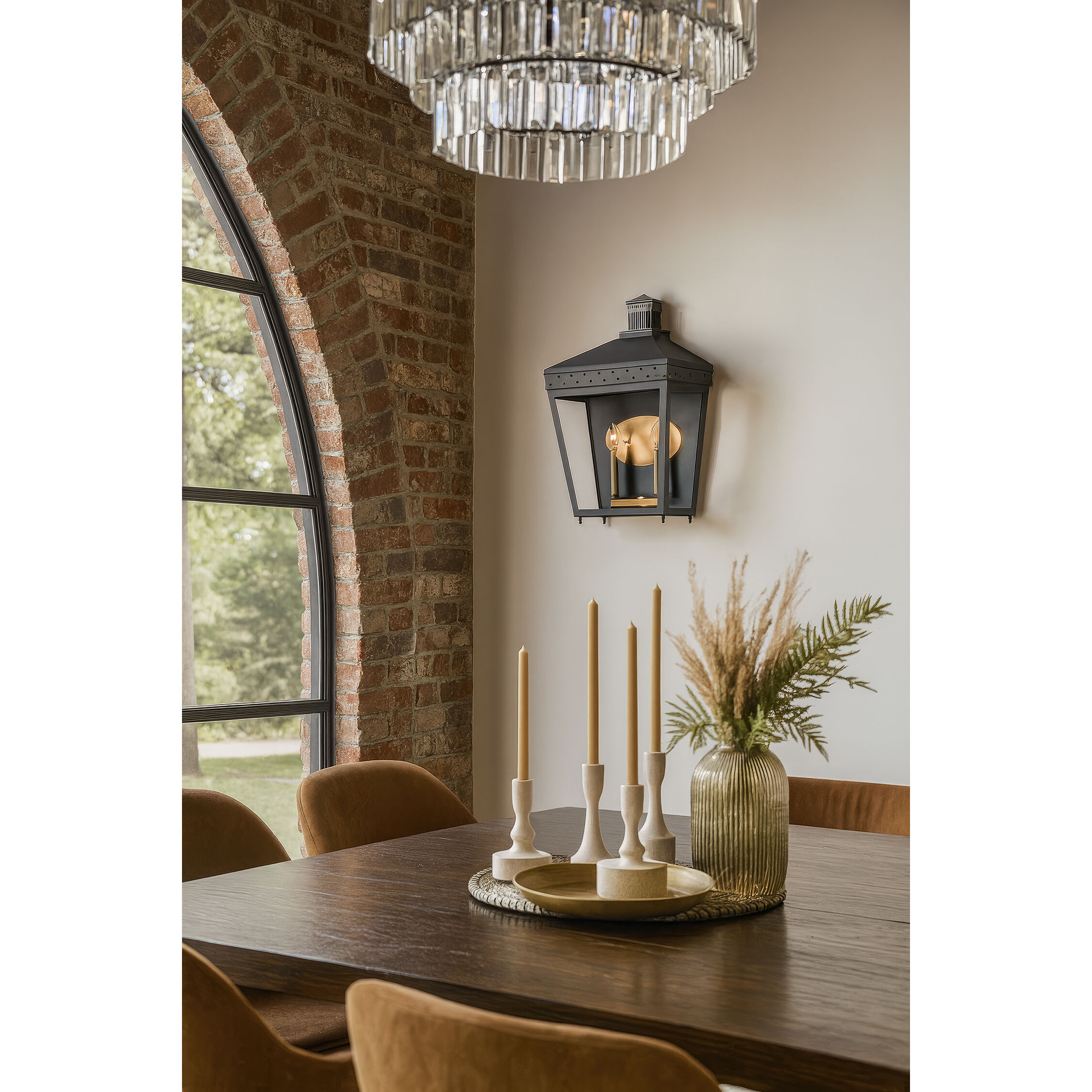 Midnight Manor 2 Light 15 inch Blackened Zinc and Antique Bronze Wall Sconce Wall Light