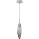 Rock Crystal LED 4.2 inch Classic Silver Pendant Ceiling Light in 3000K LED, Chilled Smoke