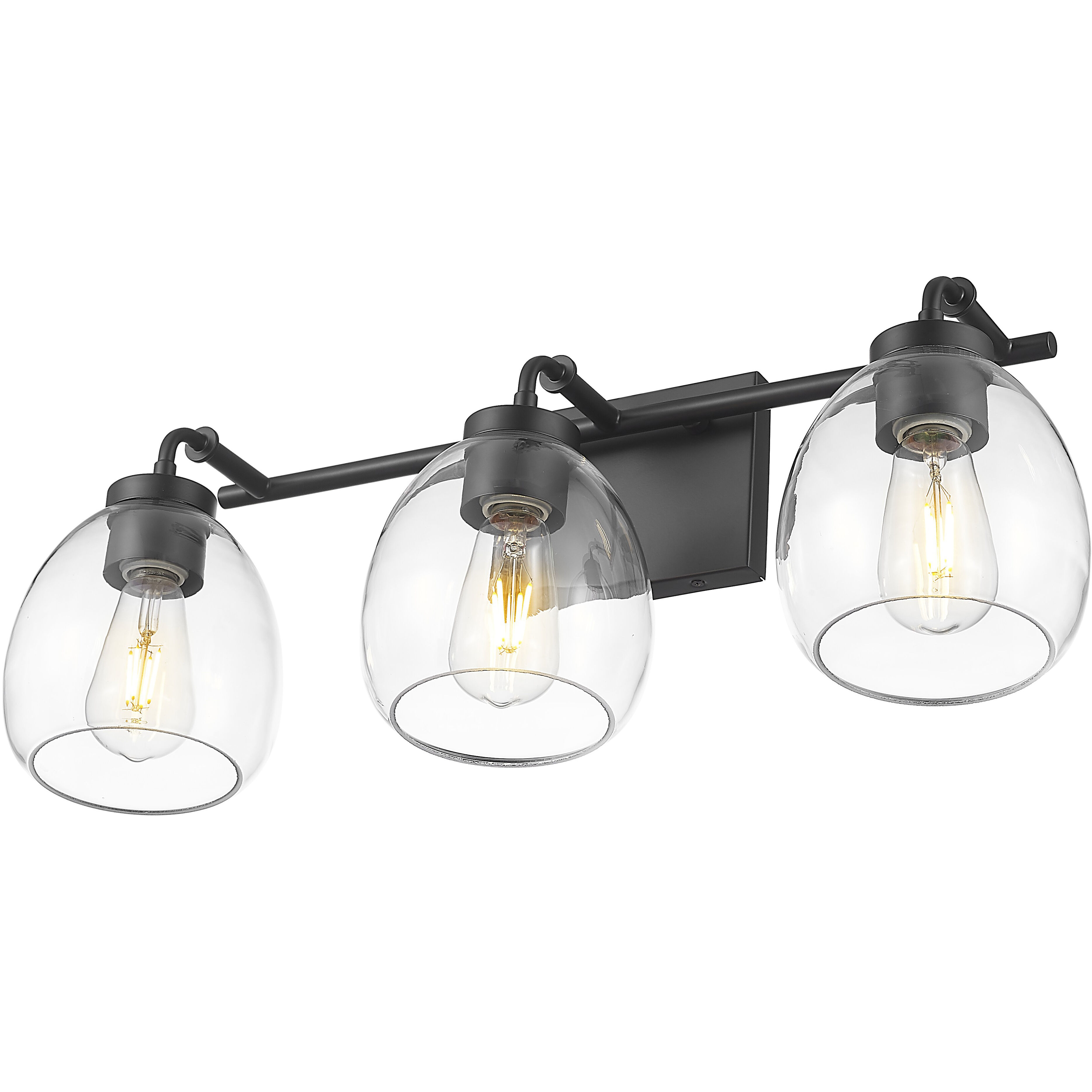 Dawes 3 Light 24 inch Matte Black Vanity Wall Light