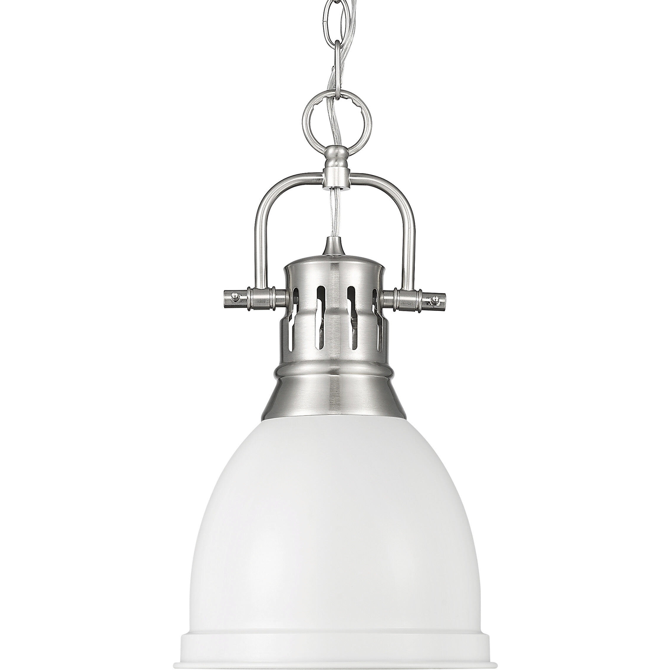 Yep Duncan 1 Light 8.88 inch Pewter Pendant Ceiling Light in Matte White, Small
