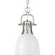 Yep Duncan 1 Light 8.88 inch Pewter Pendant Ceiling Light in Matte White, Small
