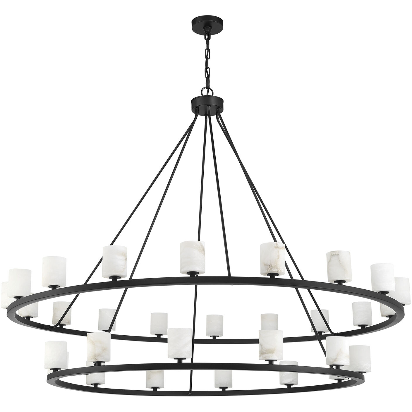 Aragon 30 Light 58.75 inch Matte Black Chandelier Ceiling Light