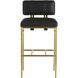 Laney 41 inch Black and Antique Brass Bar Stool