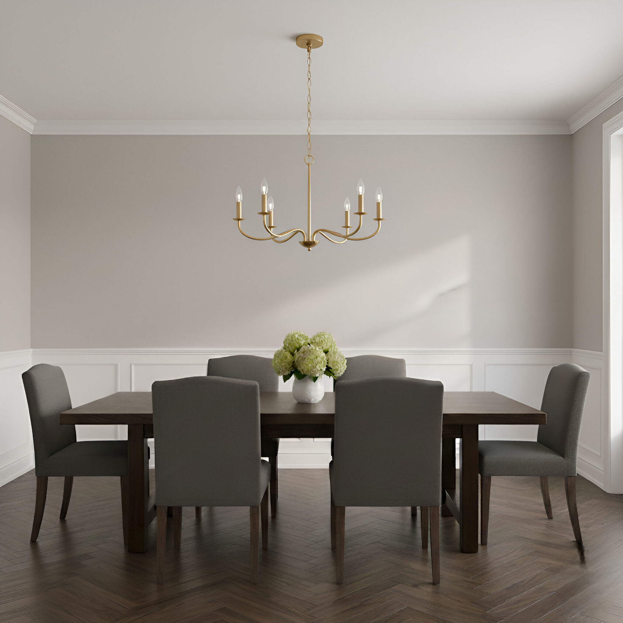 Abells 5 Light 28 inch Satin Brass Chandelier Ceiling Light