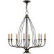 Folgate 8 Light 29 inch French Black Chandelier Ceiling Light, Small