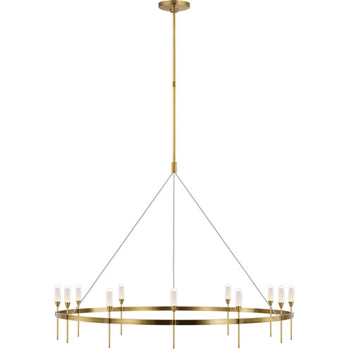 Peter Bristol Overture LED 49 inch Natural Brass Ring Chandelier Ceiling Light, Grande