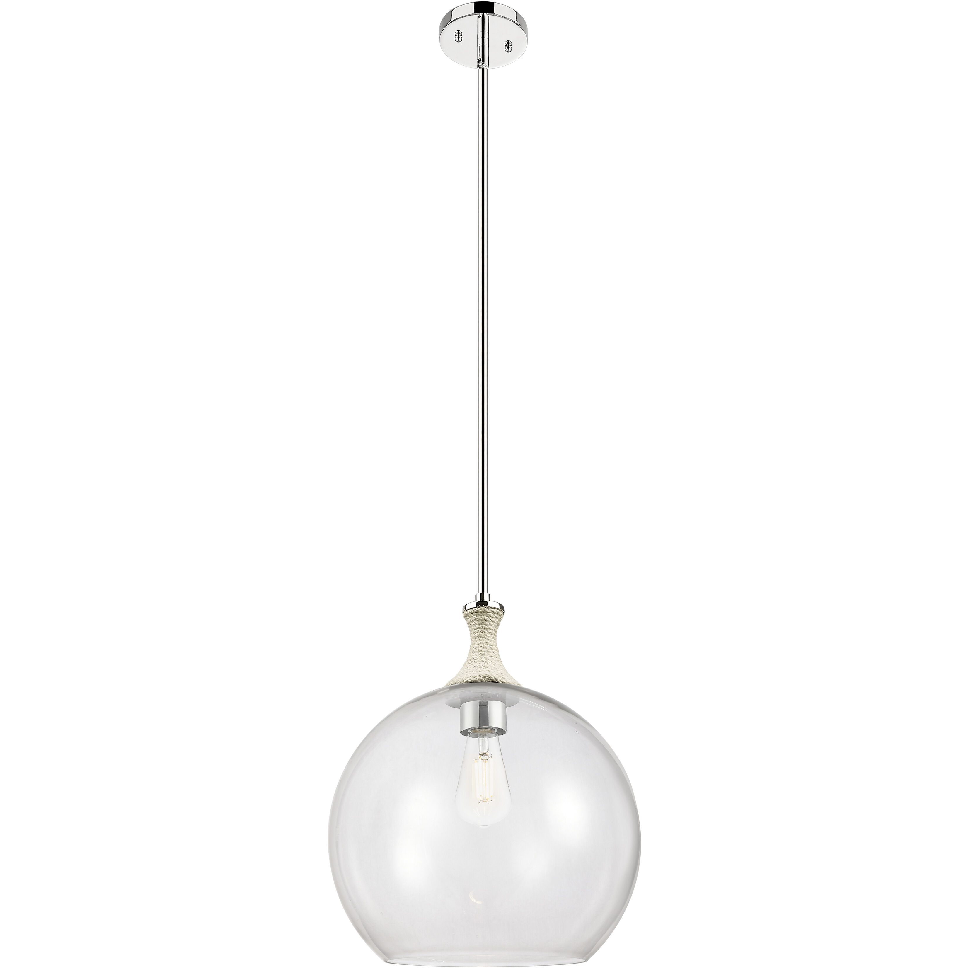 Astor 1 Light 14 inch Polished Nickel Pendant Ceiling Light in Clear Glass