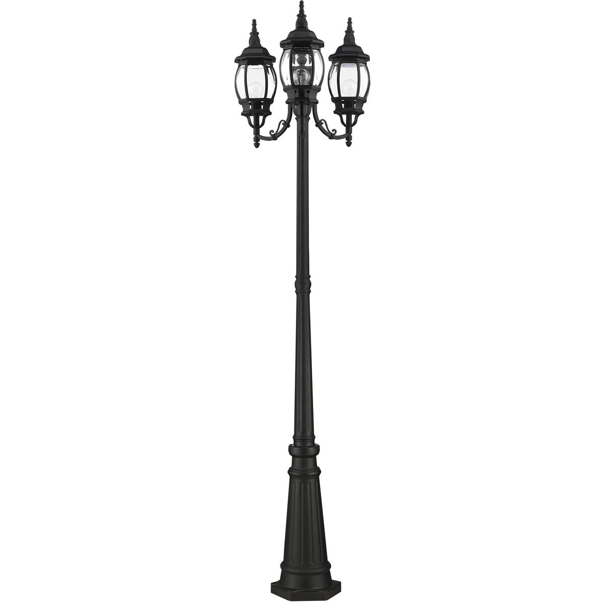 Frontenac 3 Light 84 inch Textured Black Outdoor Post Light