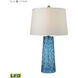 Hammered Glass 27 inch 9.50 watt Blue Table Lamp Portable Light in LED, 3-Way