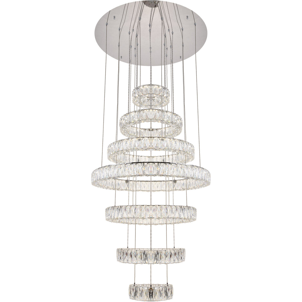 Monroe LED 34 inch Chrome Chandelier Ceiling Light