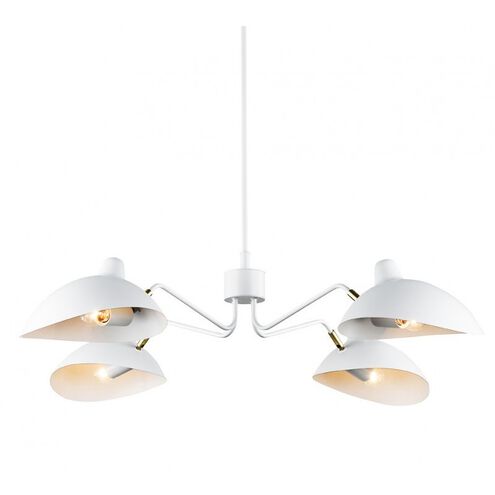 Droid 4 Light 42 inch White and Brushed Gold Pendant Ceiling Light