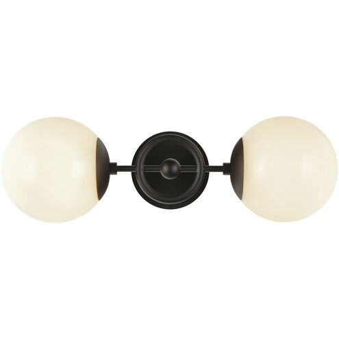 Alora Mood Fiore 2 Light 6 inch Matte Black Bath Vanity Light Wall Light