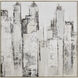 Urban Mist Abstract Off White with Gray and Light Wood Framed Wall Art