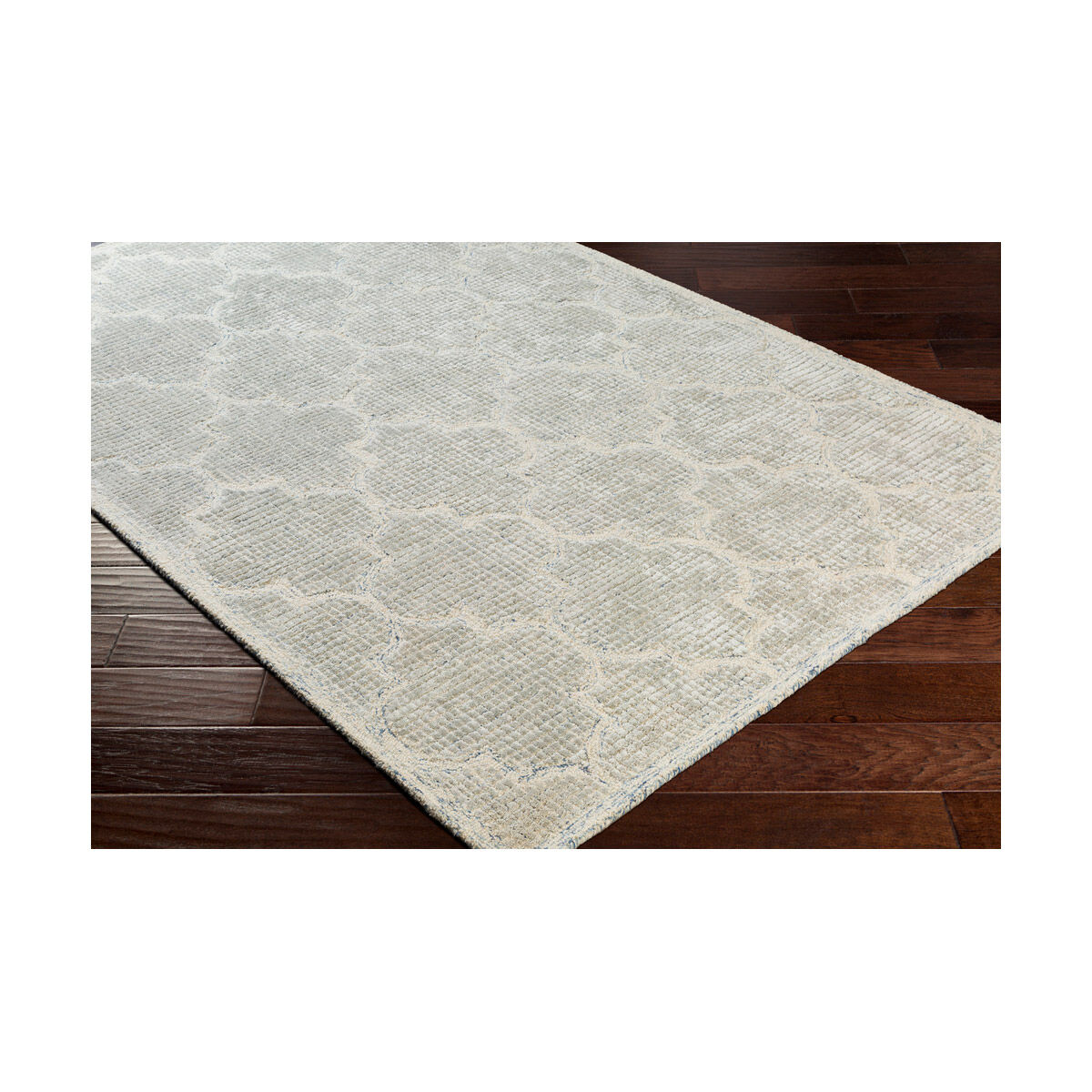 Starlit 108 X 72 inch Light Slate/Blue/Cream Handmade Rug in 6 x 9, Rectangle