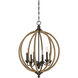 Findlay 6 Light 22 inch Artisan Rust Pendant Ceiling Light