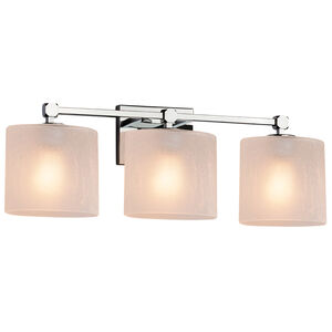 Fusion 3 Light 22 inch Brushed Nickel Bath Bar Wall Light in Rectangle, Incandescent, Frosted Crackle Fusion