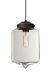 Olin 1 Light Bronze Pendant Ceiling Light in Clear Glass