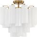 Addis 4 Light 17.75 inch Aged Brass Semi Flush Ceiling Light in White