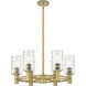 Crown Point 6 Light 24 inch Brushed Brass Chandelier Ceiling Light in Deco Swirl Glass
