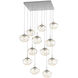 Nova LED LED Classic Silver Chandelier Ceiling Light, Square Multi-Pendant