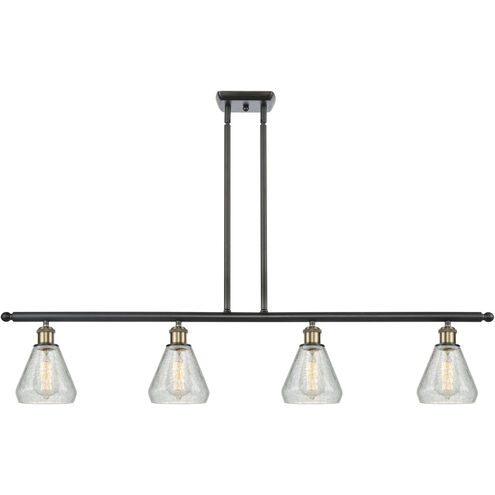 Ballston Conesus 4 Light 48 inch Black Antique Brass Island Light Ceiling Light, Ballston