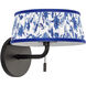 Alora Mood Scout 2 Light 8.13 inch Matte Black and Blue Linen Wall/Vanity Light Wall Light