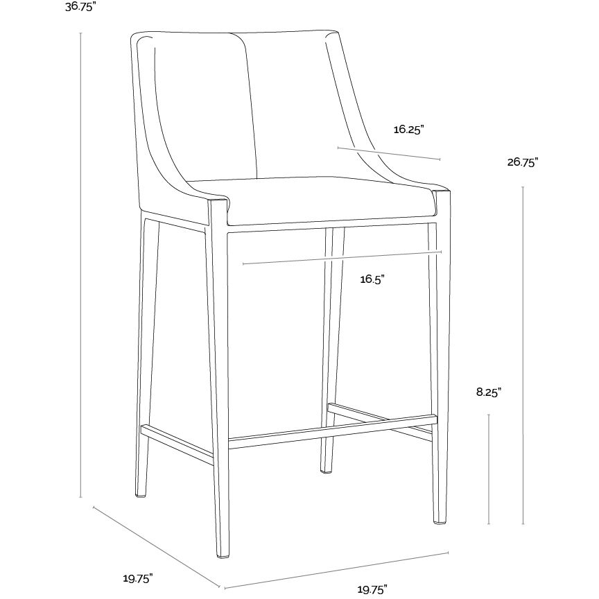 Dionne 36.75 inch Monument Oatmeal Counter Stool