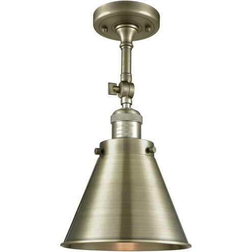 Franklin Restoration Appalachian LED 8 inch Antique Brass Semi-Flush Mount Ceiling Light, Franklin Restoration