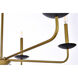 Cohen 6 Light 36 inch Black and Brass Pendant Ceiling Light