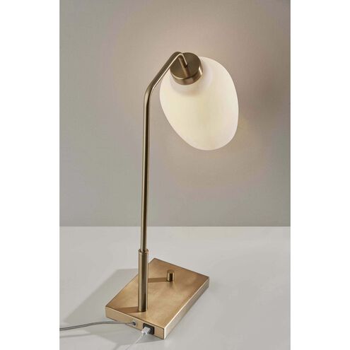 Clara 21 inch 40.00 watt Antique Brass Desk Lamp Portable Light