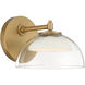 Halwynd LED 7.25 inch Legacy Brass Bath Sconce Wall Light
