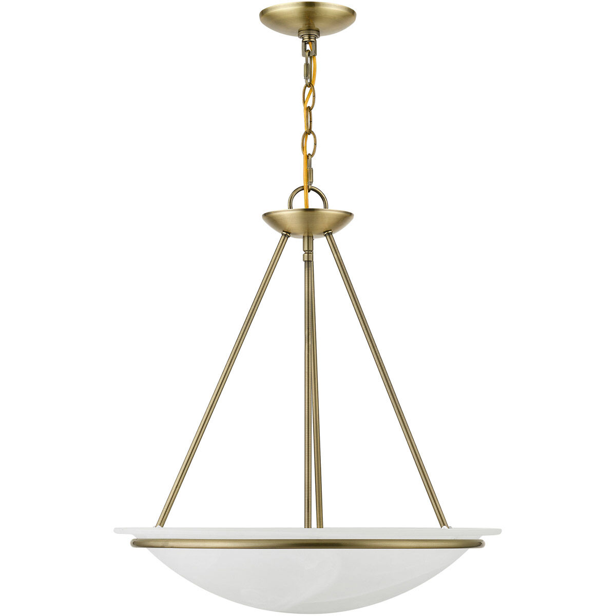 Newburgh 3 Light 20 inch Antique Brass Pendant Chandelier Ceiling Light