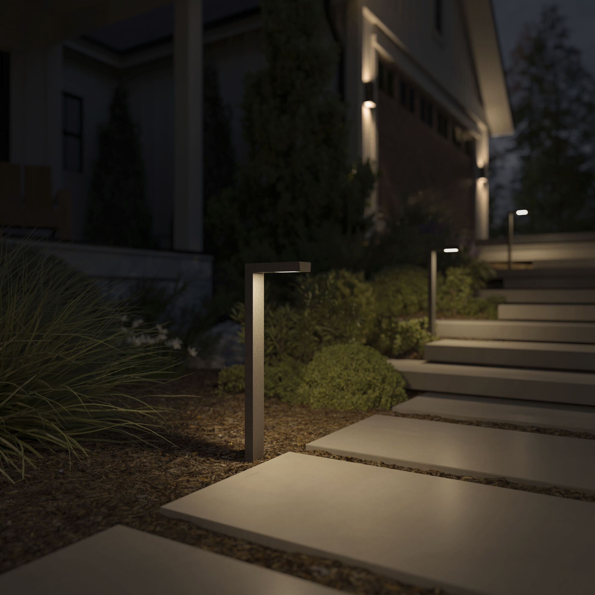 Independence 12 AC/DC 2.75 watt Textured Black Ninety Degree Path Light in 3000K